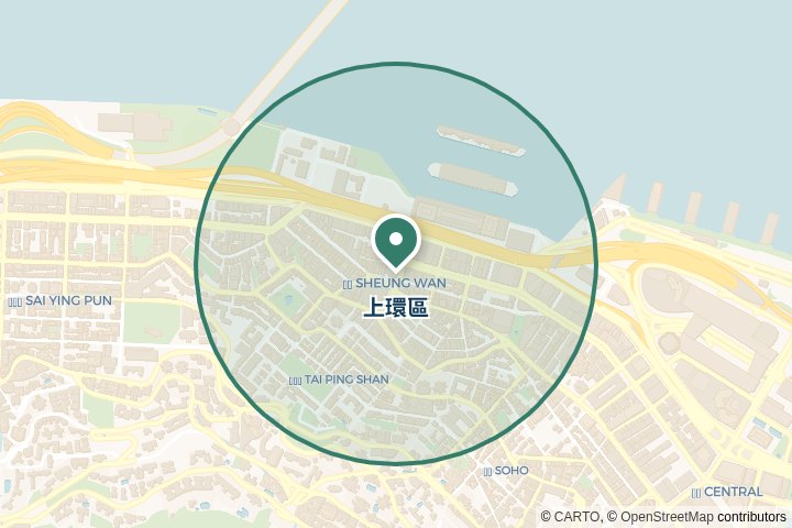 上環區尋找範圍