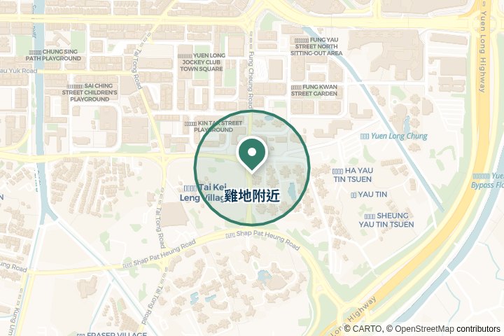 雞地附近尋找範圍