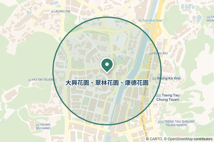 大興花園、翠林花園、康德花園尋找範圍