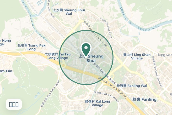 上水及粉嶺站附近尋找範圍