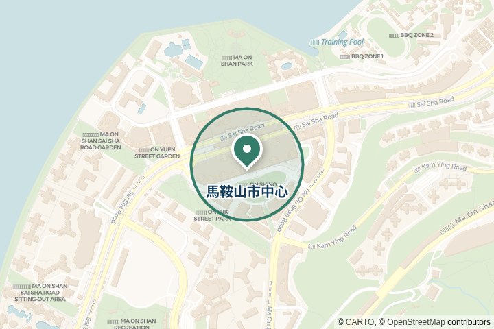 馬鞍山市中心尋找範圍