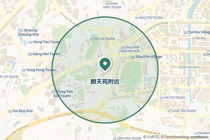 朗天苑附近尋找範圍