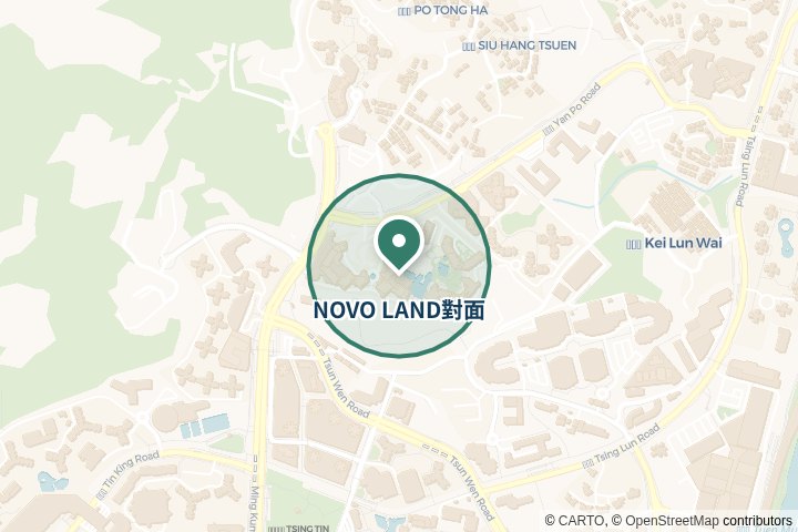 盈豐園、NOVO LAND對面尋找範圍