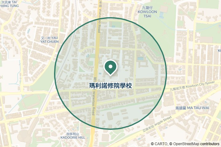 瑪利諾小學附近尋找範圍