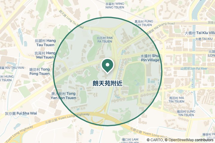 朗天苑附近尋找範圍